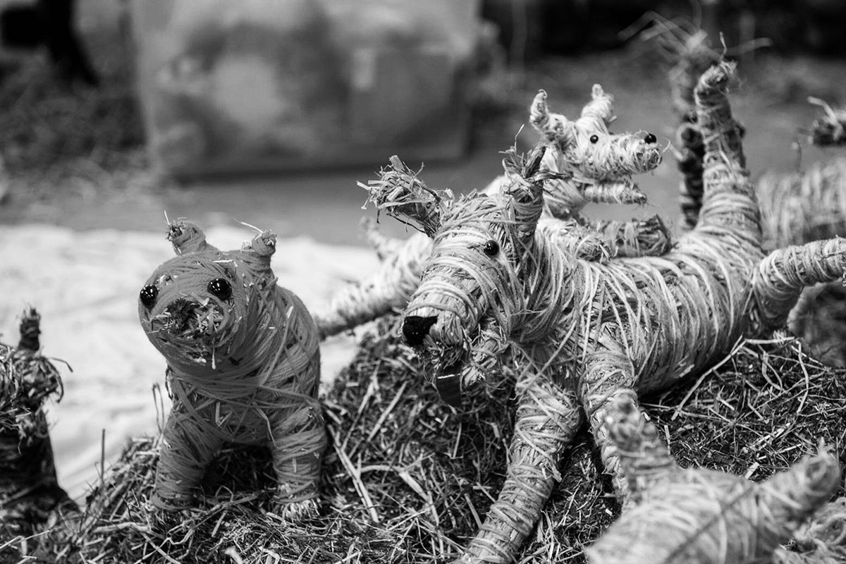 Bush Animals - sculpting hay with wool with Mirrnong Minnie